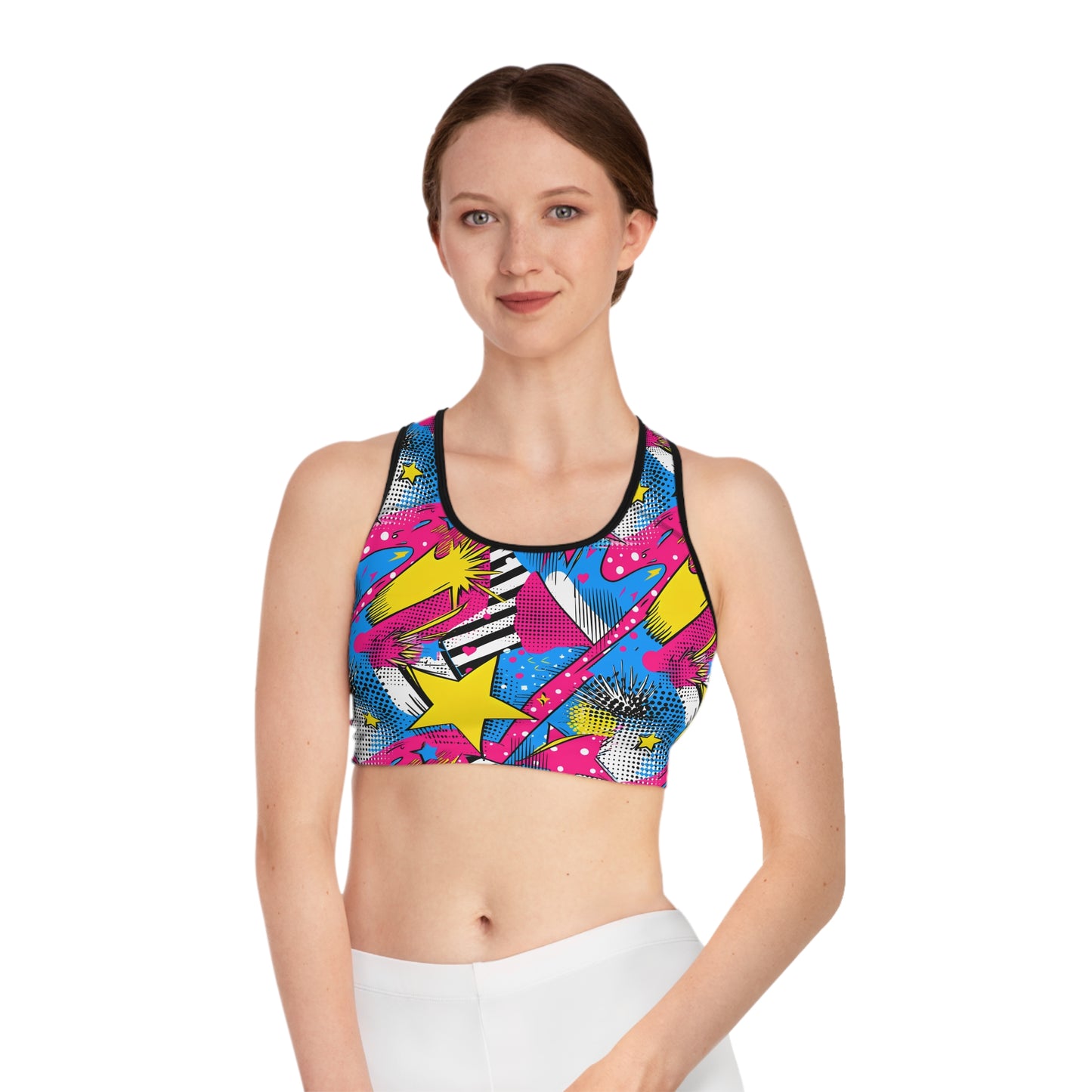 Vibrant Abstract Pop Art Women's Sports Bra (AOP)