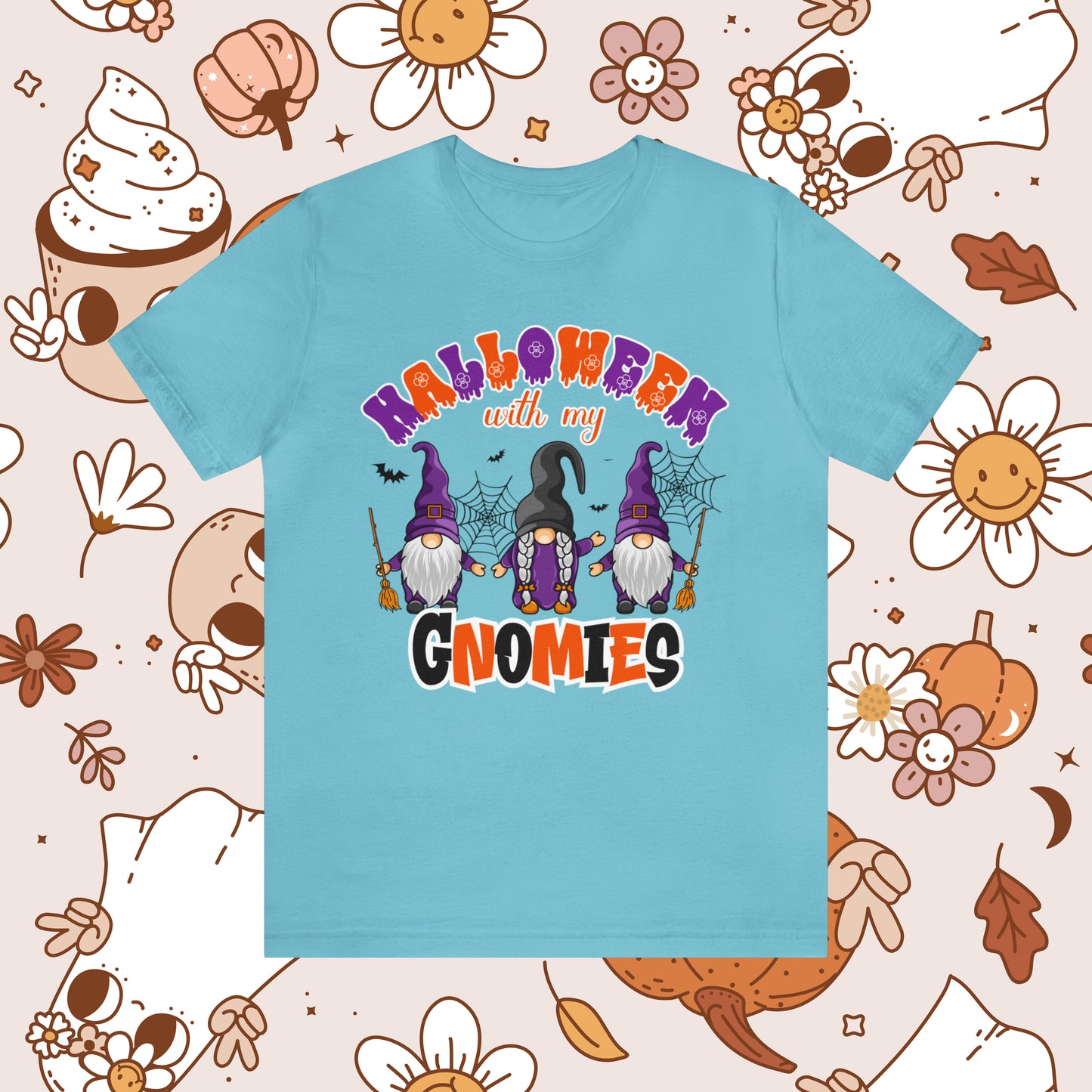 Halloween with my Gnomies Unisex Jersey Short Sleeve Tee Gifts for Him Gifts for Her