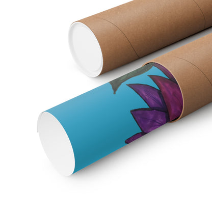 Purple Floral Matte Poster  — Vibrant Botanical Wall Art from Artist Cailee Miller