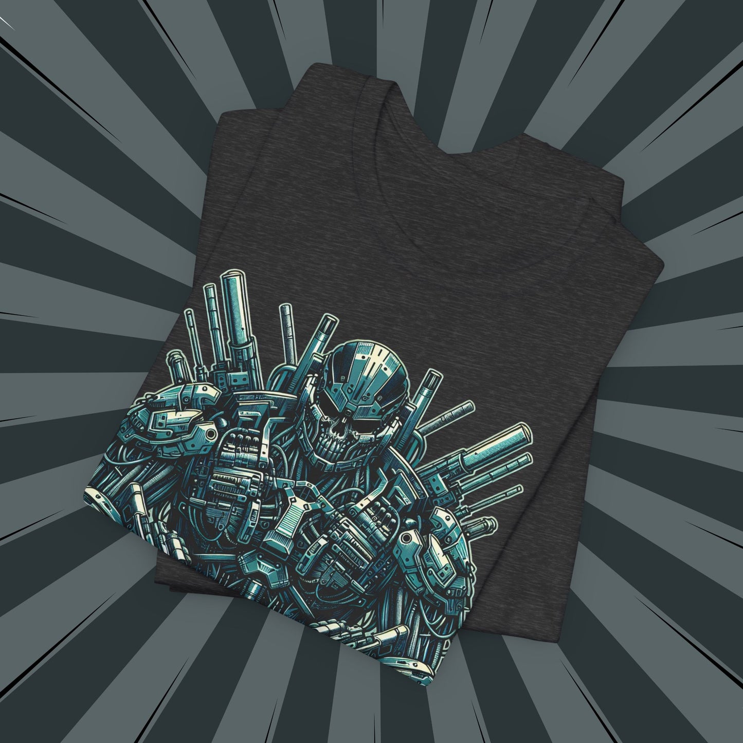 Cyber Warrior Unisex Jersey Tee, Geeky T-Shirt, Sci-Fi Apparel, Graphic Tee, Gift for Gamers, Futuristic Fashion