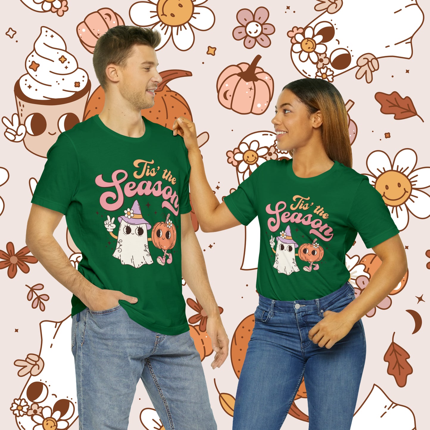 Tis The Season Retro Groovy Halloween Unisex Jersey Short Sleeve Tee GIfts for Him Gifts for Her