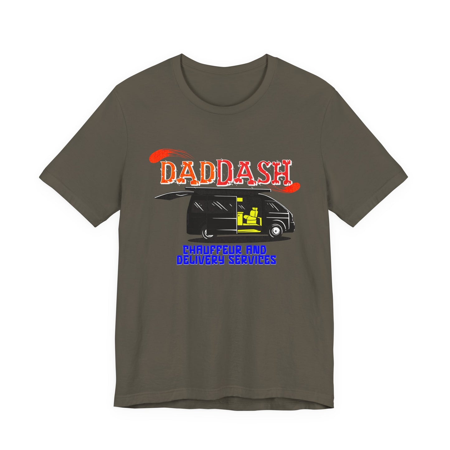 Dad Dash T-Shirt, Unisex Short Sleeve Tee for Dads, Funny Father's Day Gift, Auto Dad Humor Shirt