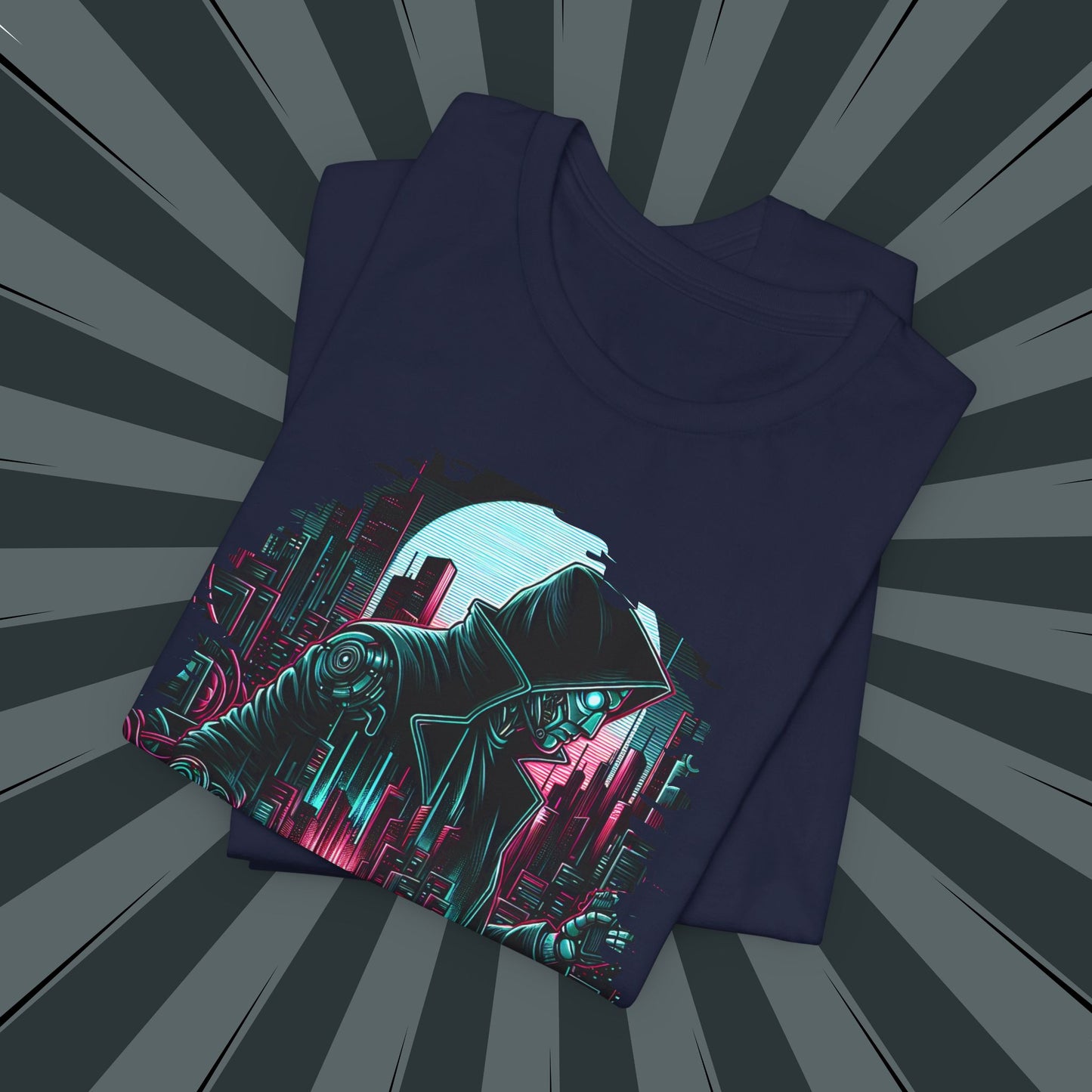 Cyberpunk Graphic Tee, Futuristic Shirt, Unisex Short Sleeve T-Shirt, Retro Sci-Fi Apparel, Streetwear Graphic Top, Geek Fashion Gift