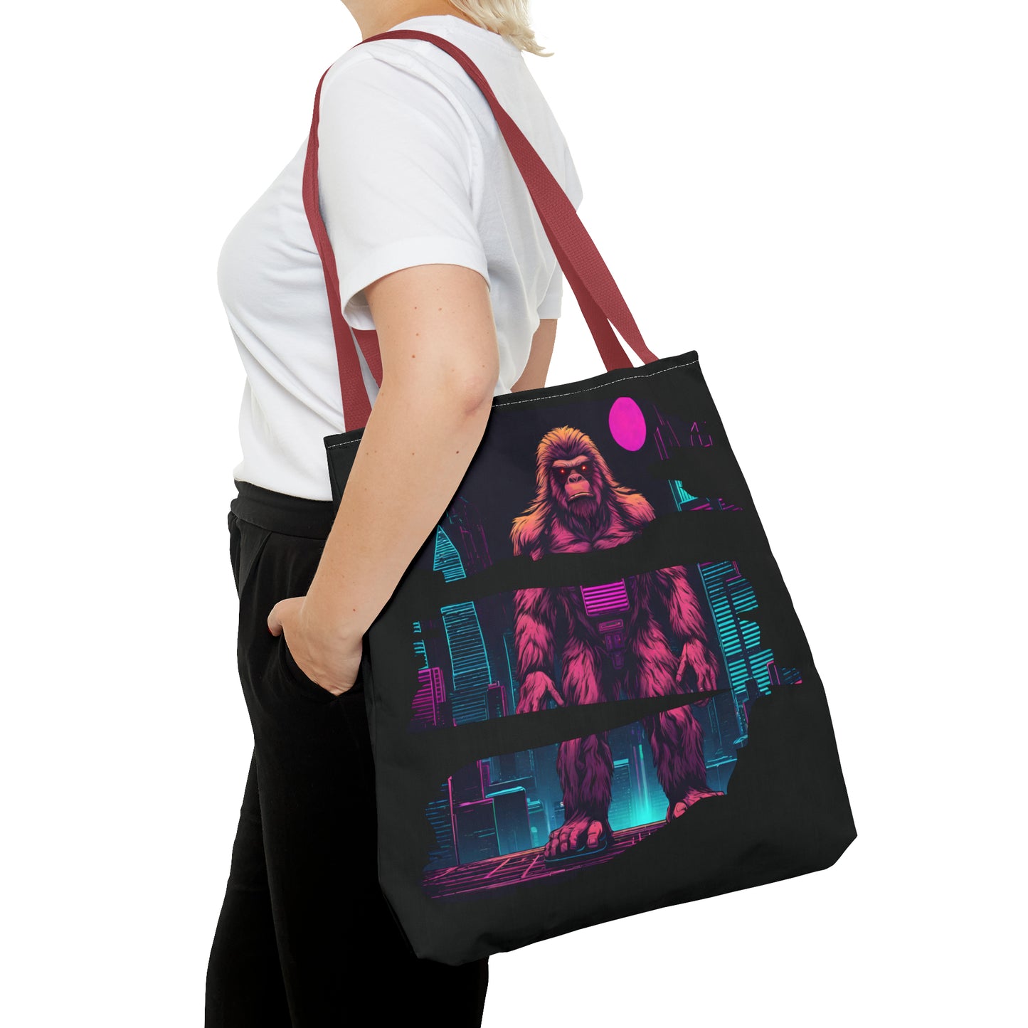 Bigfoot in a Cyber City AOP Tote Bag