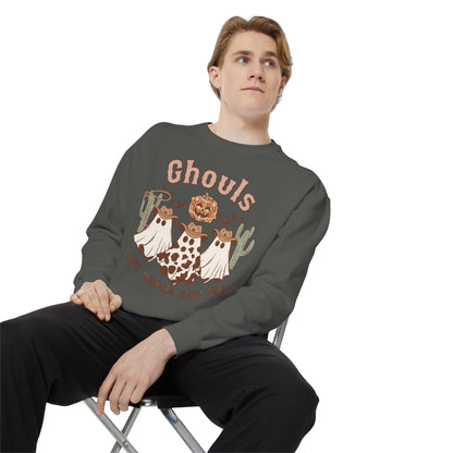 Ghouls Just Wanna Have Fun Western Halloween Unisex Garment-Dyed Sweatshirt