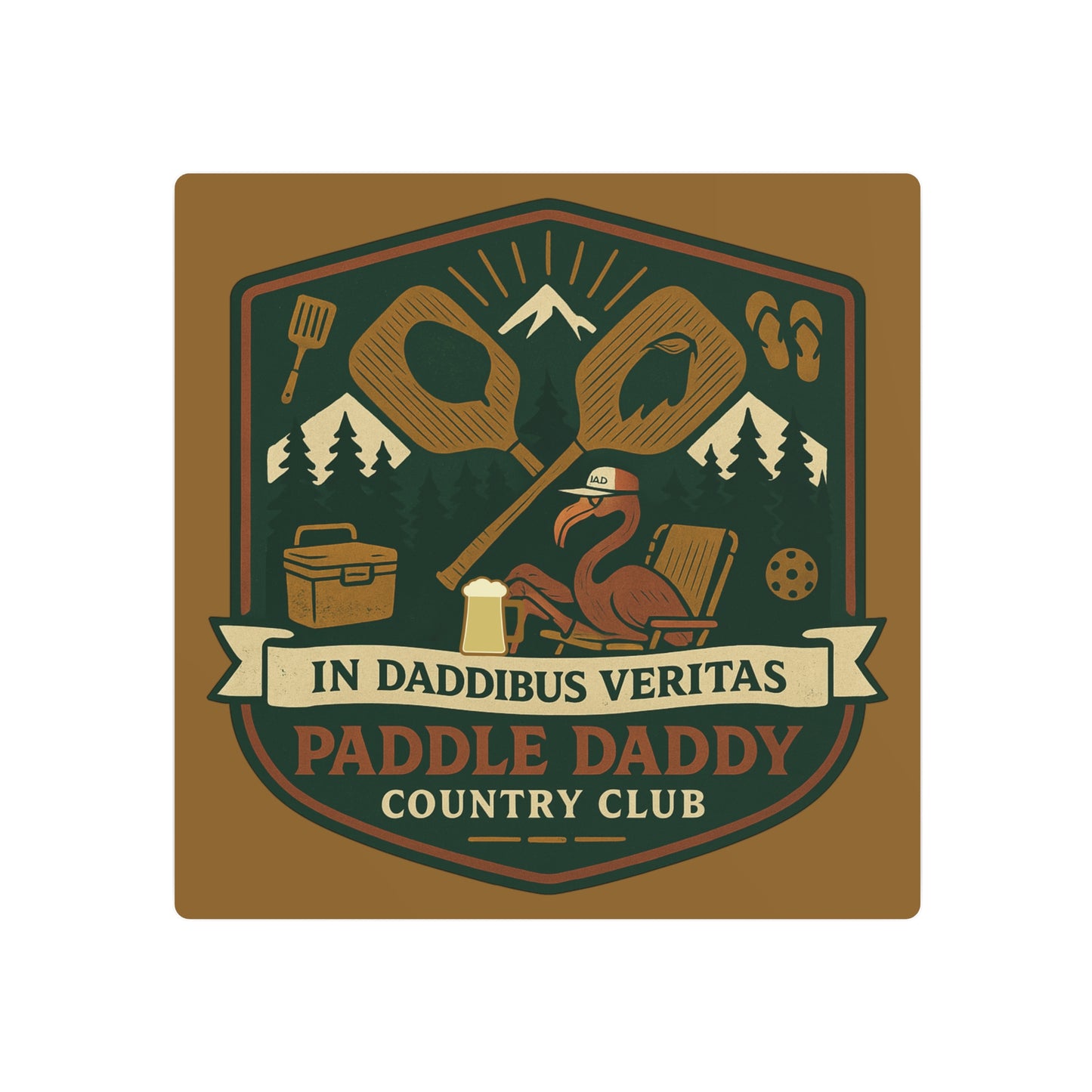 Paddle Daddy Country Club™ Metal Art Sign, Wall Decor for Outdoor Enthusiasts, Country Club Decor, Unique Gift for Dads, Camping Decoration