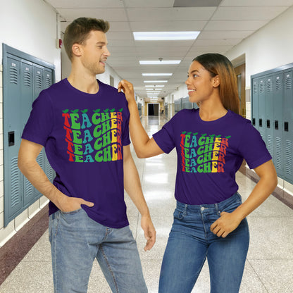 Colorful Teacher Unisex Jersey Short Sleeve Tee