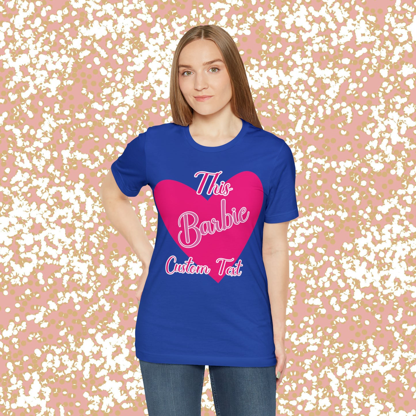 This Barbie  "CUSTOM TEXT" Unisex Jersey Short Sleeve Tee Gifts For Him Gifts For Her