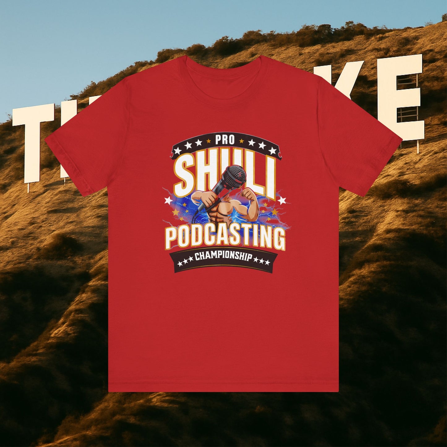 “Podcasting Championship Tee — Because Your Mic Deserves a Belt Too”