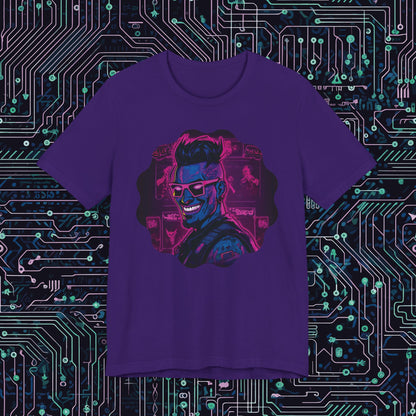The Future is now Cyber Punk Guy Unisex Jersey Short Sleeve Tee