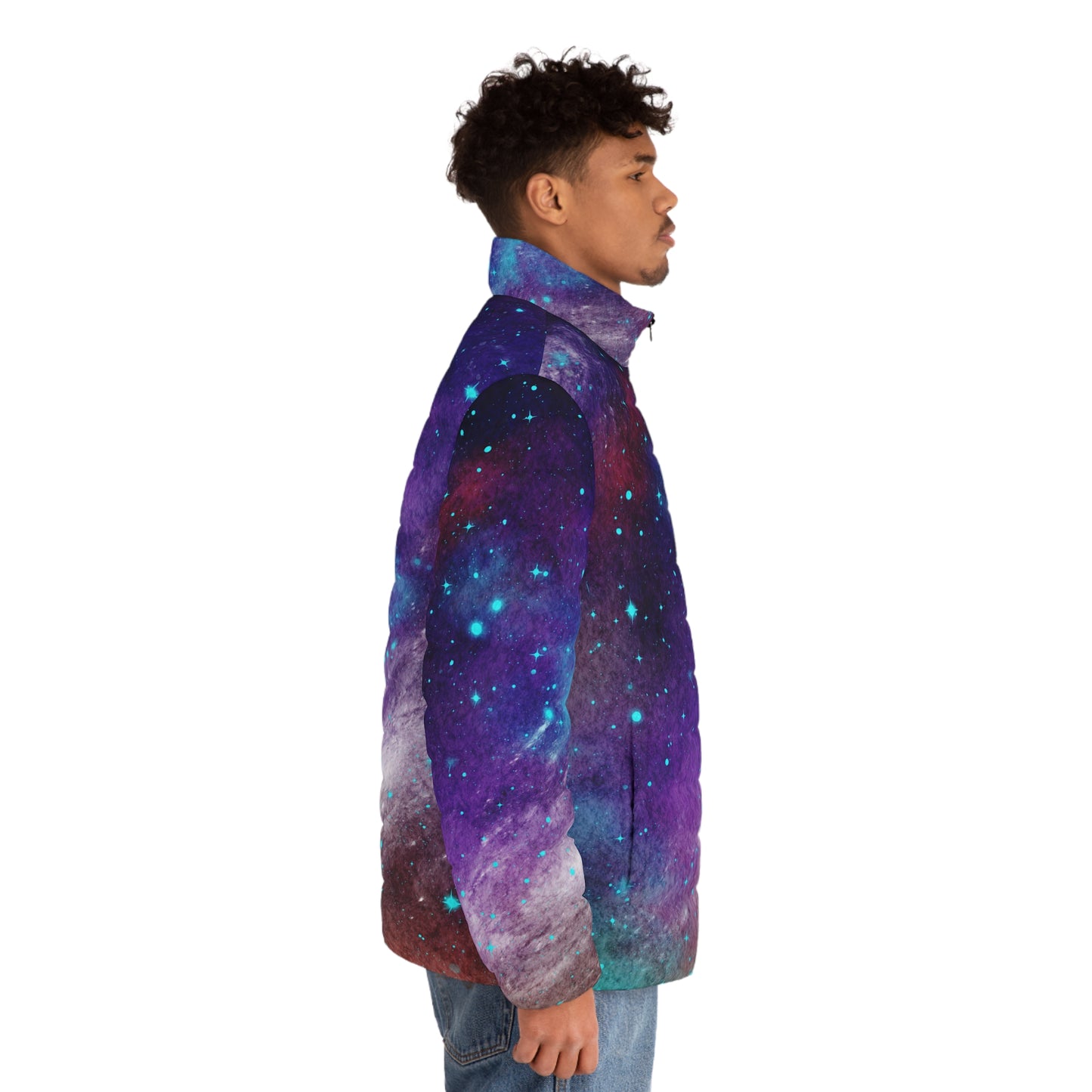 Outer Space Out of this World Men's Puffer Jacket (AOP)