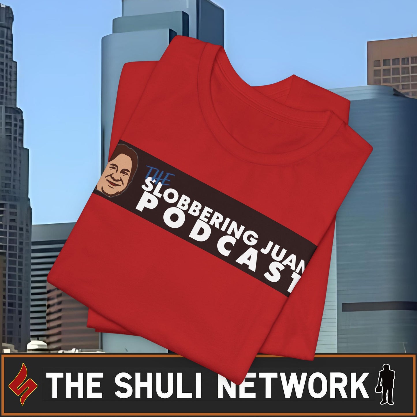Slobbering Juan Podcast T-Shirt — Retro Logo Tee for Fans