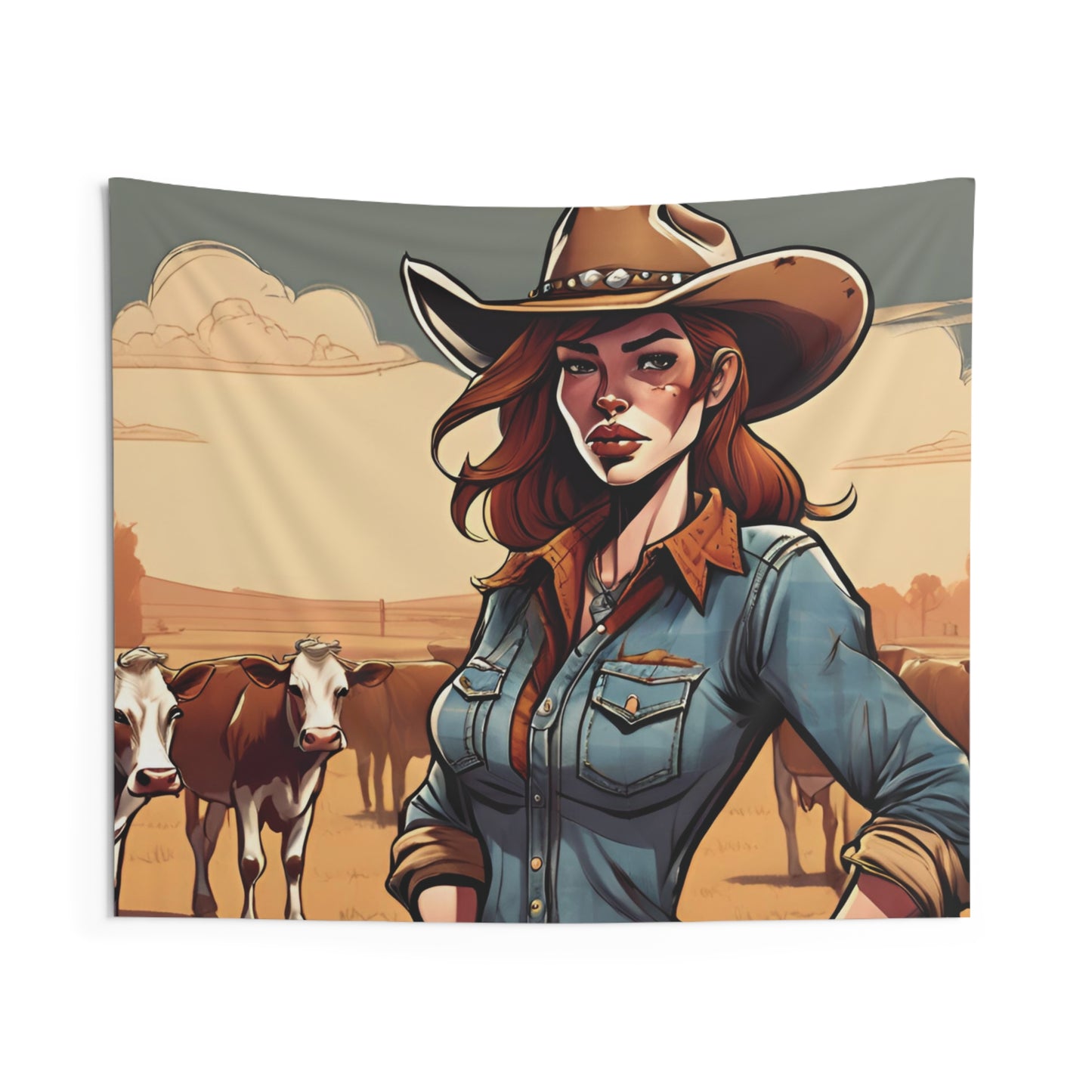 Rustle & Roam: Cowgirl Tapestry for Western Wanderlust