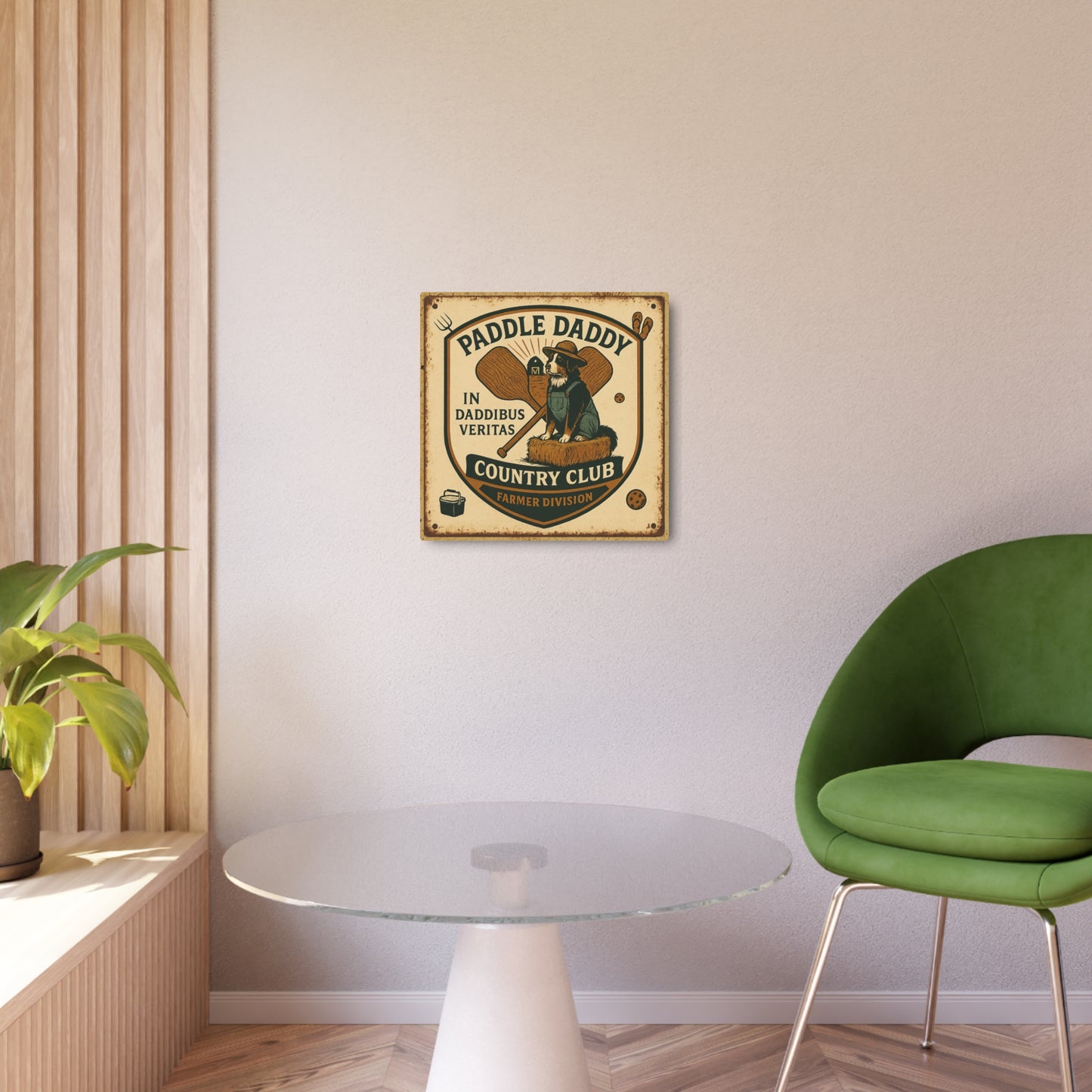 Farmer Division Metal Sign Rustic Barn Decor, Funny Farmhouse Wall Art, Paddle Daddy Country Club Gift for Farmers Tractor Lovers