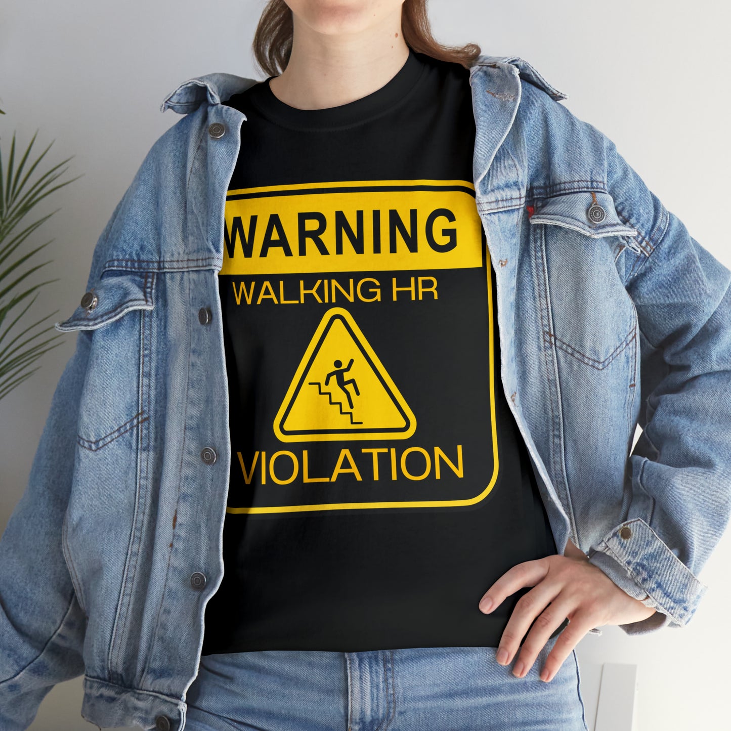 Warning Walking HR VIOLATION Unisex Heavy Cotton Tee