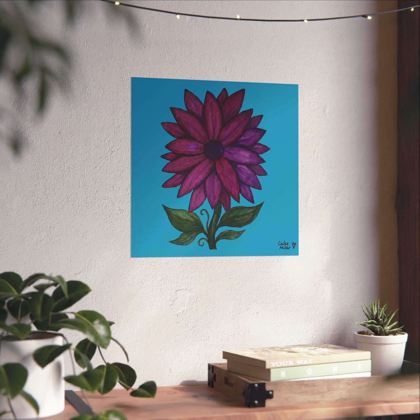Purple Floral Matte Poster  — Vibrant Botanical Wall Art from Artist Cailee Miller