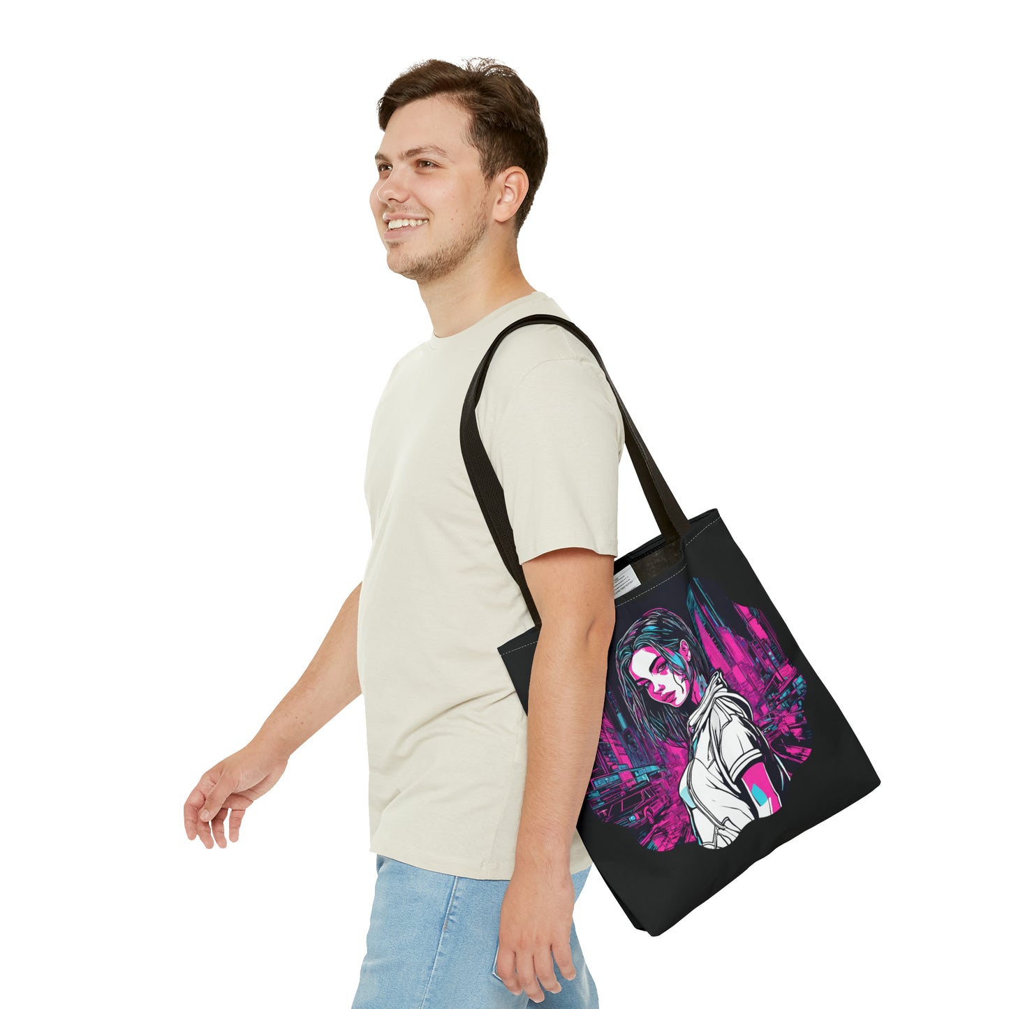 Cyberpunk Chic AOP Tote Bag