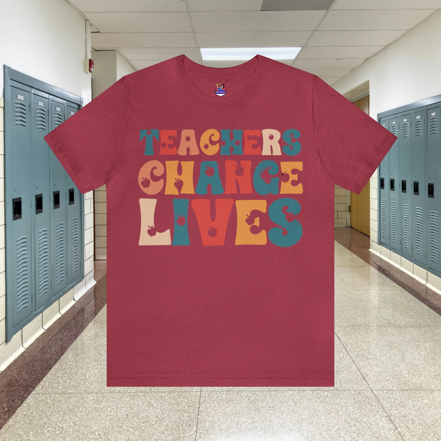 Colorful Teachers Change Lives Back to School Unisex Jersey Short Sleeve Tee Gifts for him, Gifts for Her