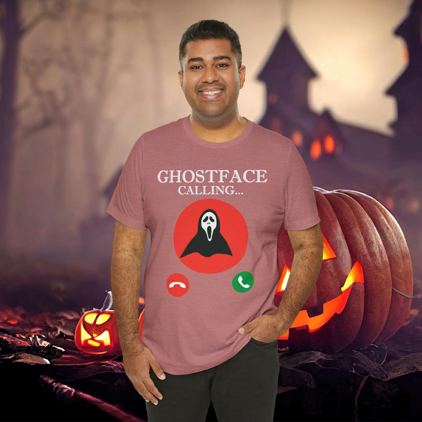 Ghost Face is Calling Halloween Unisex Jersey Short Sleeve Tee Gifts For her Gifts for Him