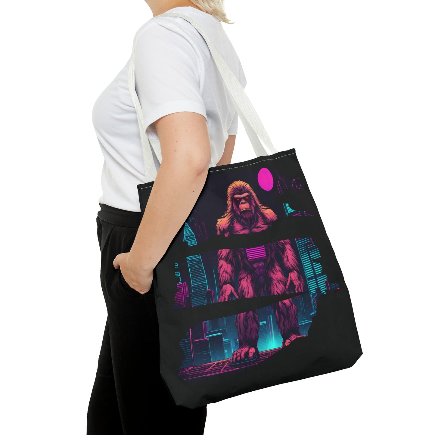 Bigfoot in a Cyber City AOP Tote Bag