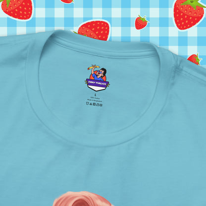 Retro Pin-Up T-Shirt - Quirky Pink Design for Bold Style