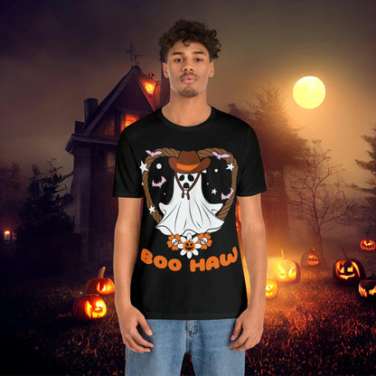 Boo Haw Retro Groovy Western Halloween Unisex Jersey Short Sleeve Tee Gifts for Him Gifts for Her