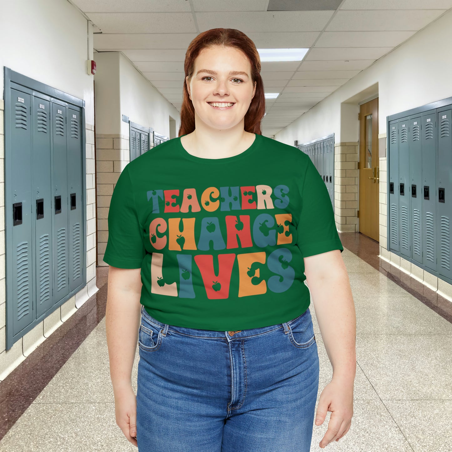 Colorful Teachers Change Lives Back to School Unisex Jersey Short Sleeve Tee Gifts for him, Gifts for Her