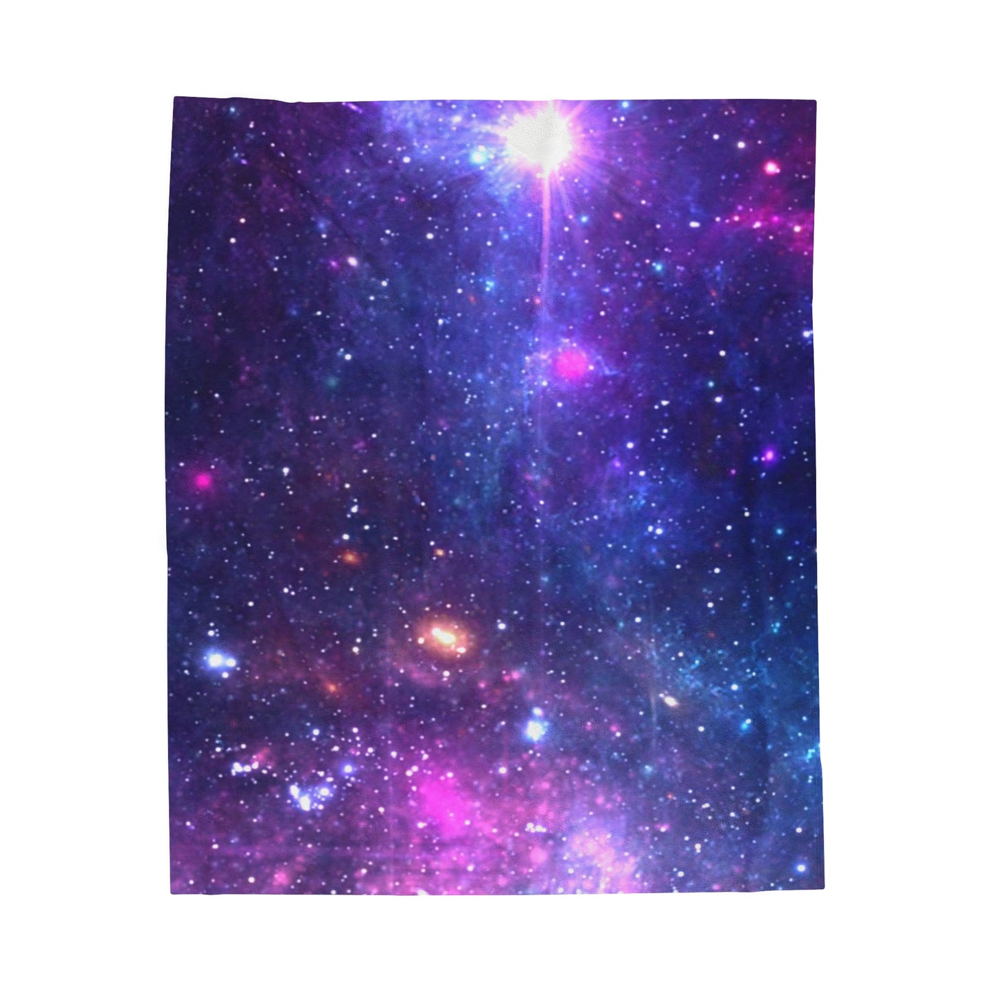 Purple Beyond the Stars Outer Space Out of this World Velveteen Plush Blanket