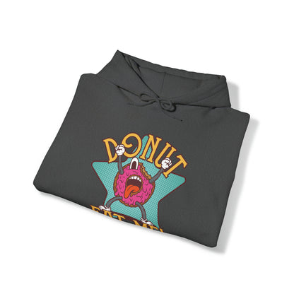 "DirkyThreadz Donut Panic Hoodie - Quirky Cartoon Design for Fun Style"