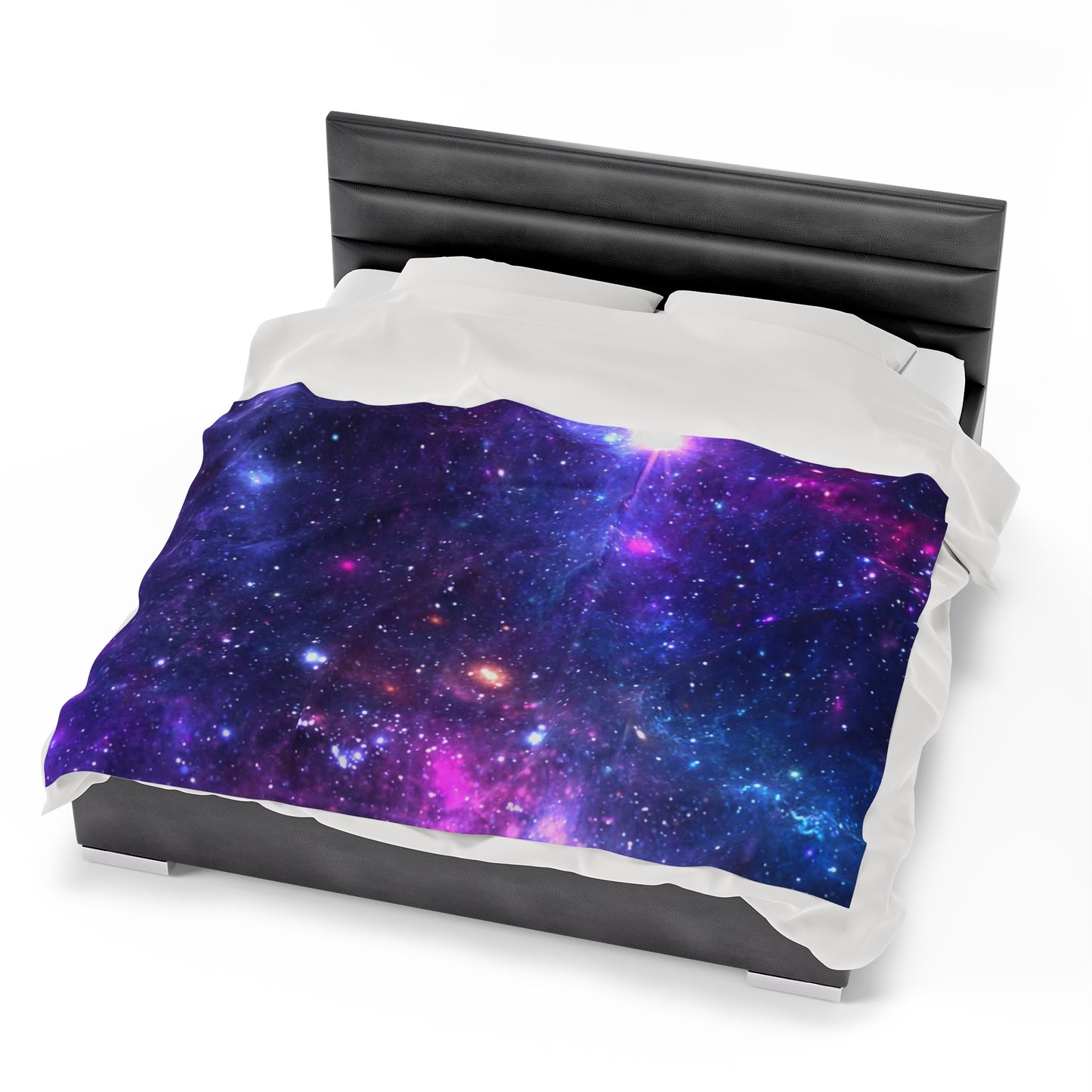 Purple Beyond the Stars Outer Space Out of this World Velveteen Plush Blanket