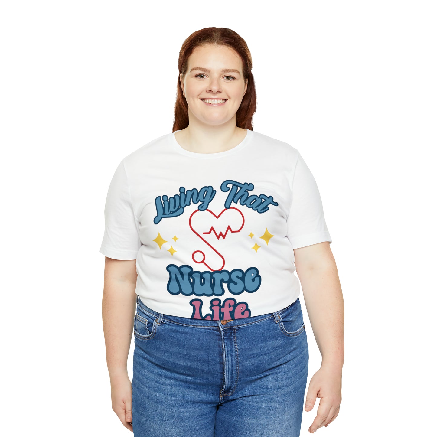 Living the Nurse Life, Comfy and Stylish Nurse T-Shirt:Gift for Medical Professionals and Nursing Students, Various Sizes Available"