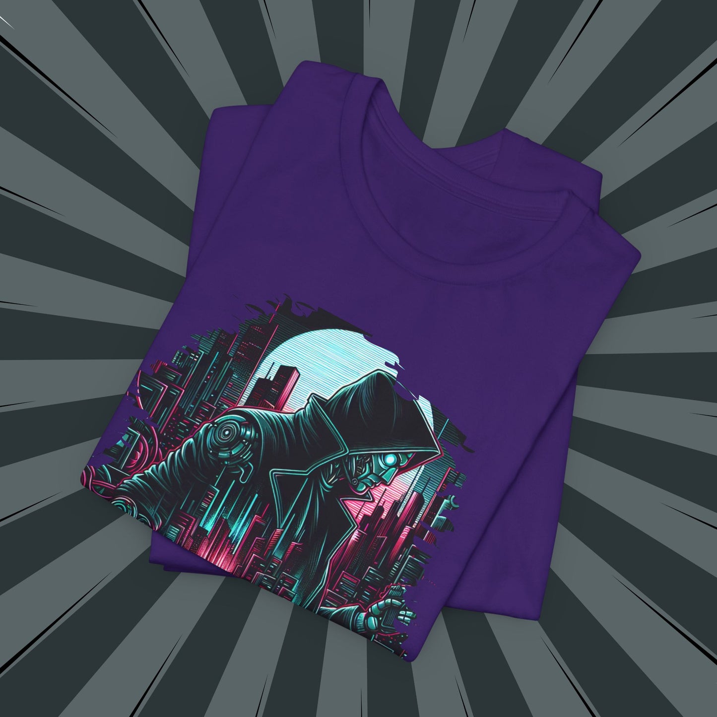 Cyberpunk Graphic Tee, Futuristic Shirt, Unisex Short Sleeve T-Shirt, Retro Sci-Fi Apparel, Streetwear Graphic Top, Geek Fashion Gift