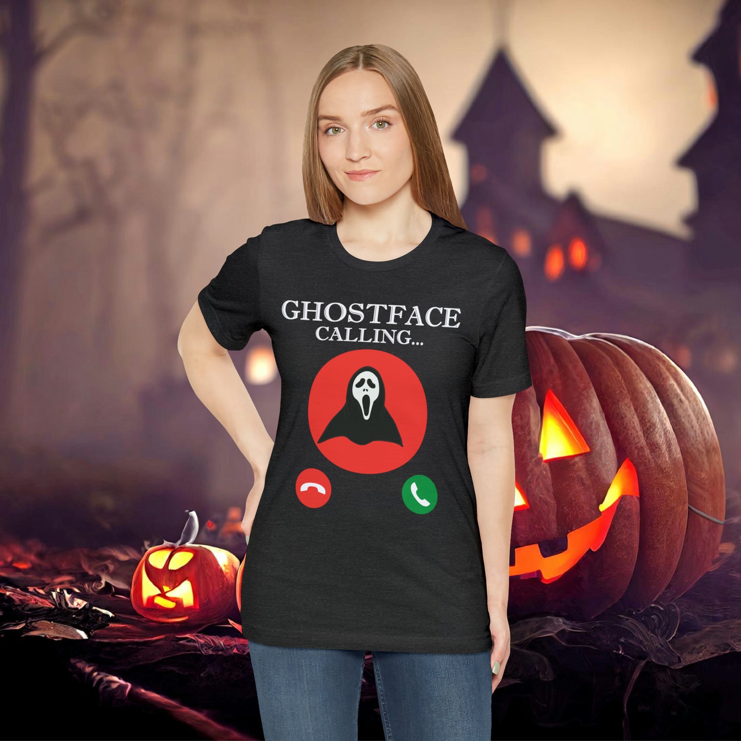 Ghost Face is Calling Halloween Unisex Jersey Short Sleeve Tee Gifts For her Gifts for Him