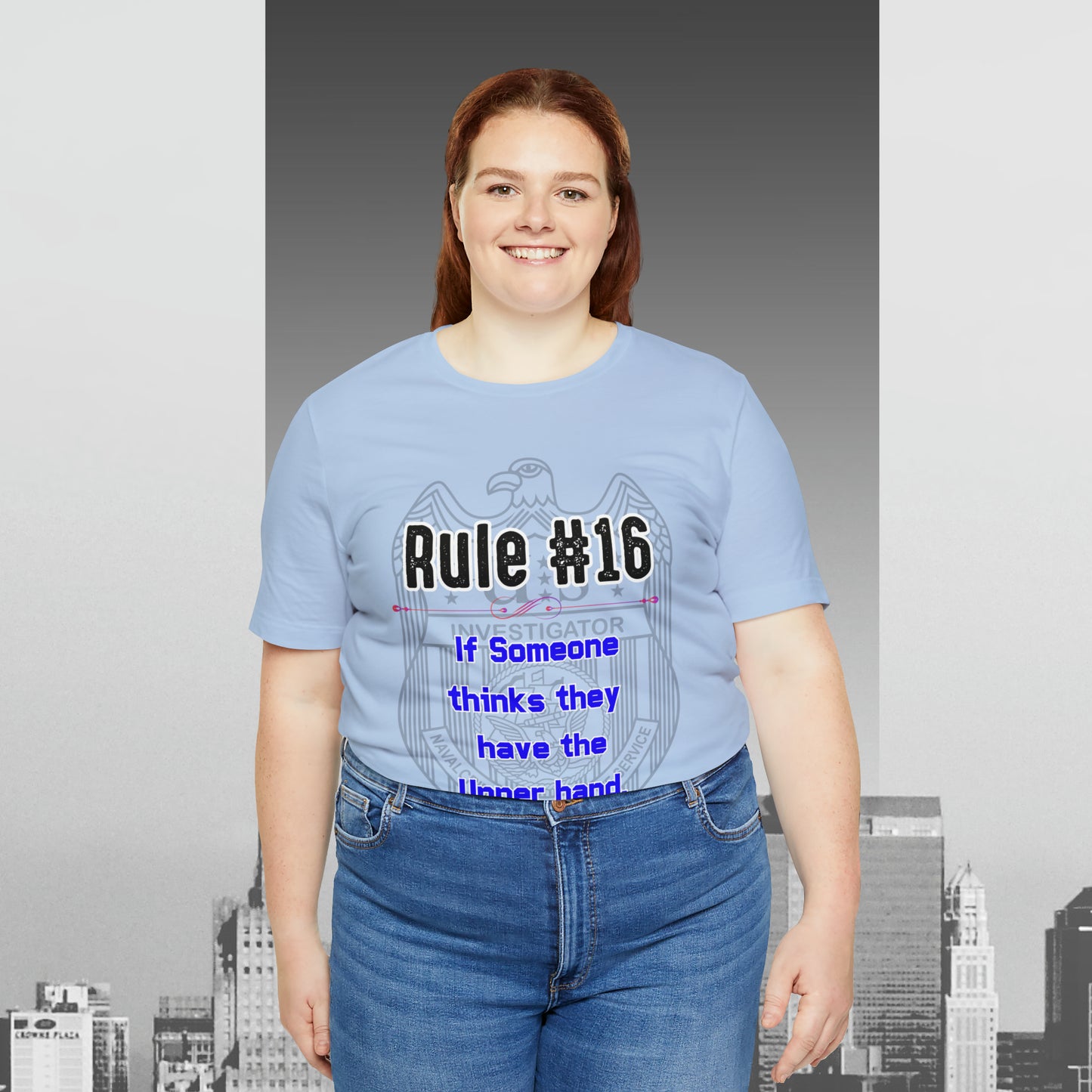 Rules of Gibbs #16 If Someone Thinks they have the Upper Hand, break it Unisex Jersey Short Sleeve Tee