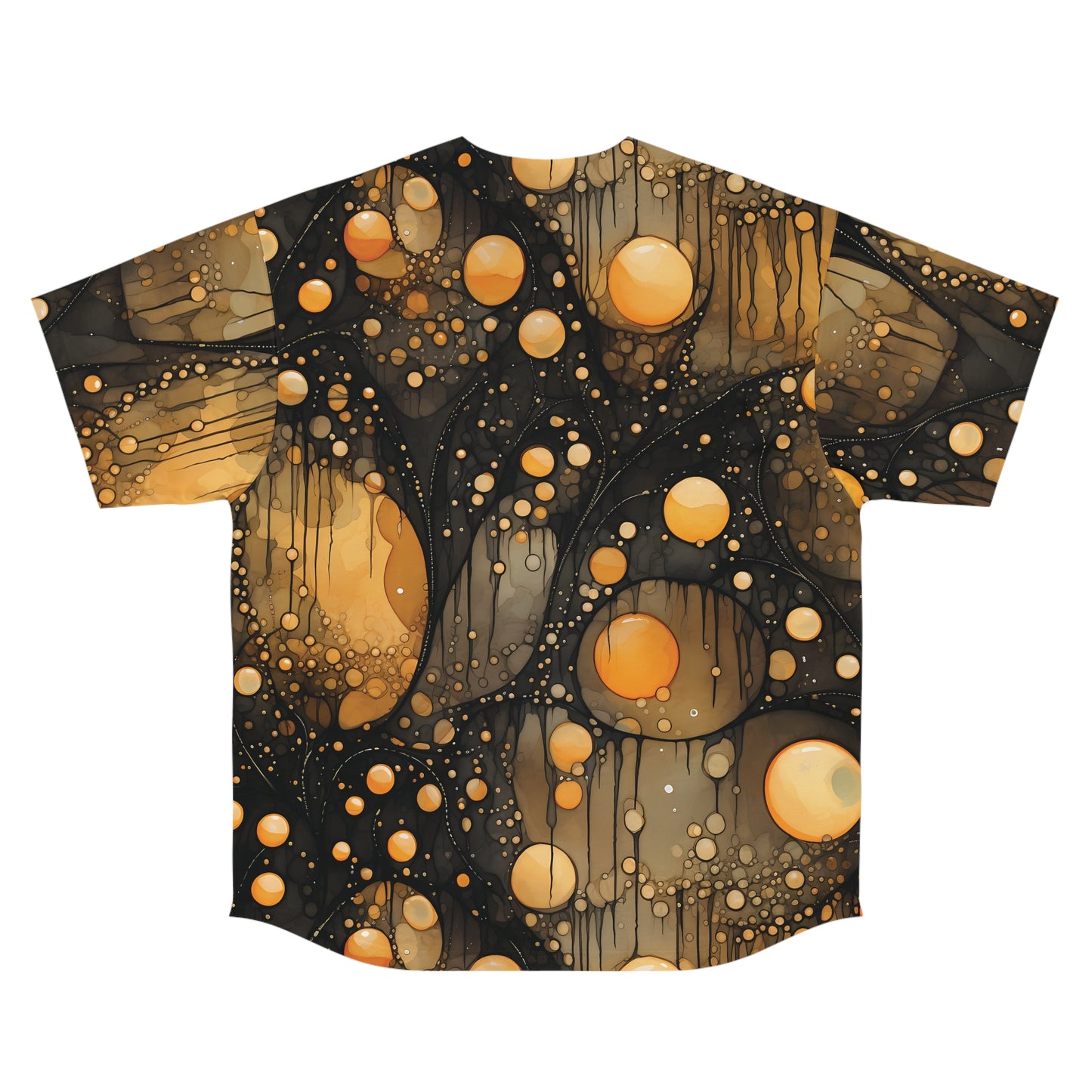 Flying Yellow Orbs Eerie Darky Men's Baseball Jersey (AOP)