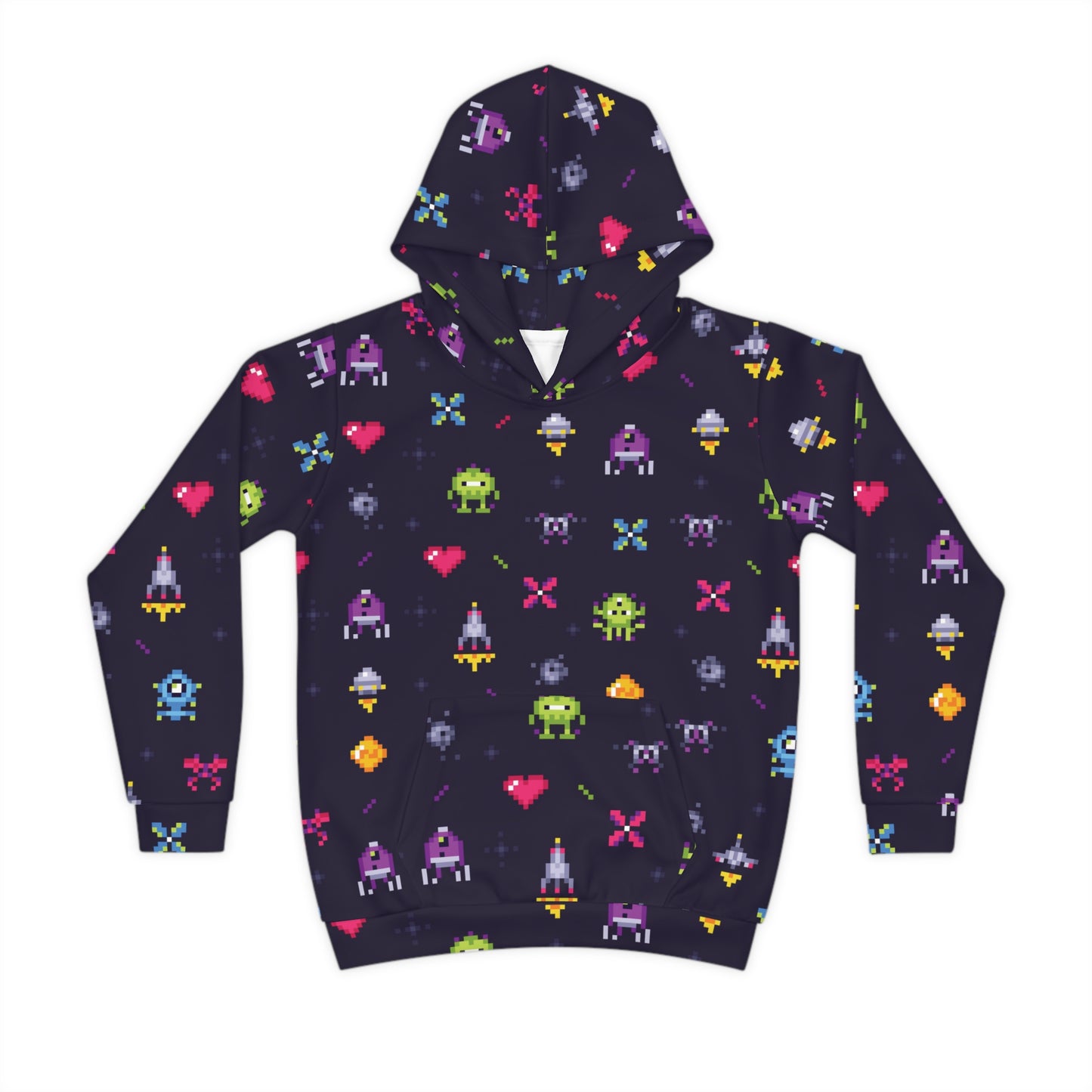 Old Game 8 Bit Children's Hoodie (AOP) Gifts for Him Gifts For Her