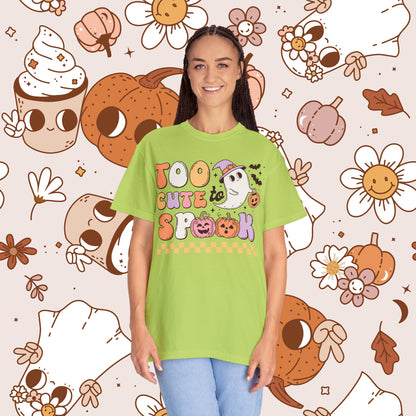Too Cute to Spook Retro Groovy Halloween Unisex Garment-Dyed T-shirt Gifts for Him Gifts for Her