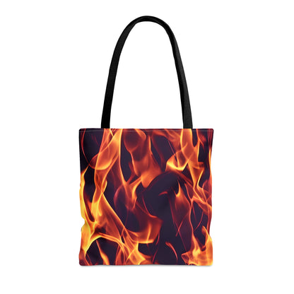 Flames Unleashed: Realistic All Over Print Tote Bag