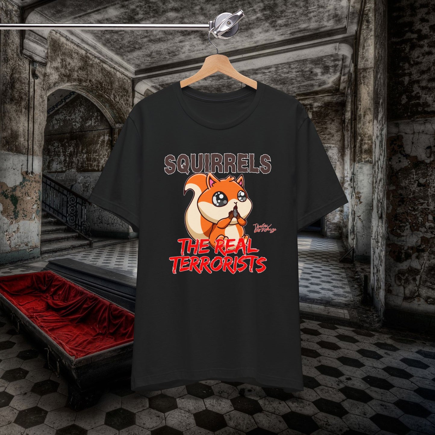 Squirrels The Real Terrorists quotes from Bob Levy No Stress Tee #levyverse In Multiple Sizes