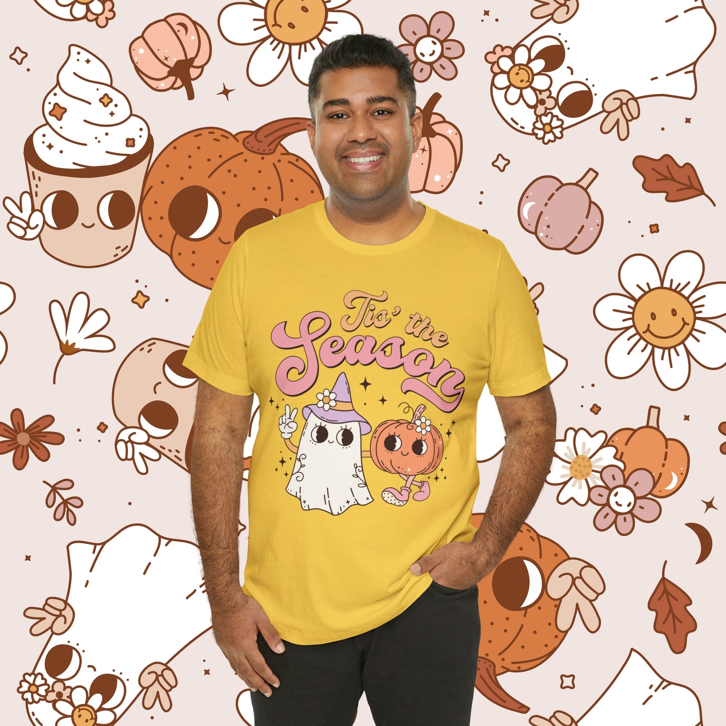 Tis The Season Retro Groovy Halloween Unisex Jersey Short Sleeve Tee GIfts for Him Gifts for Her