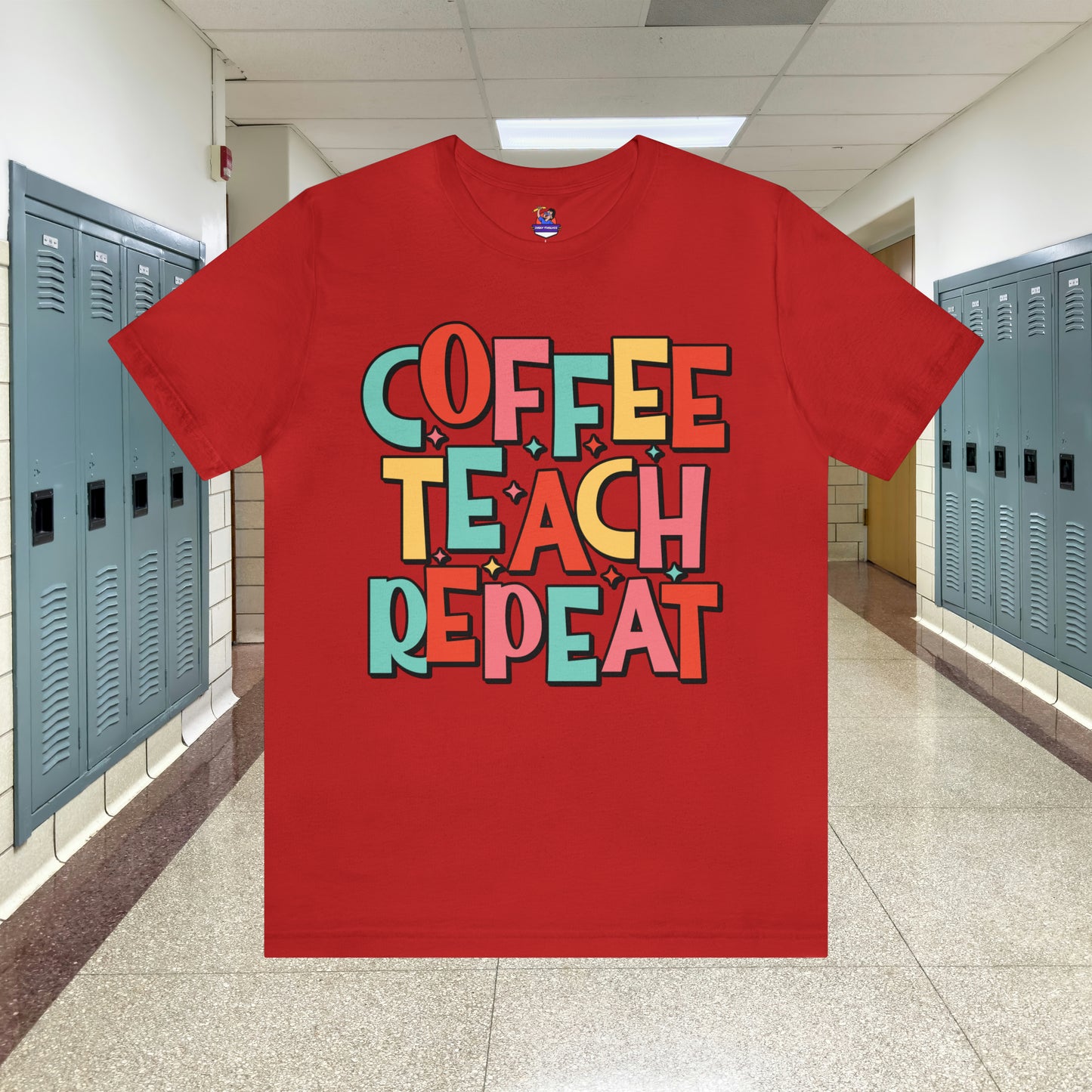 Coffee Teach Repeat Unisex Jersey Short Sleeve Tee