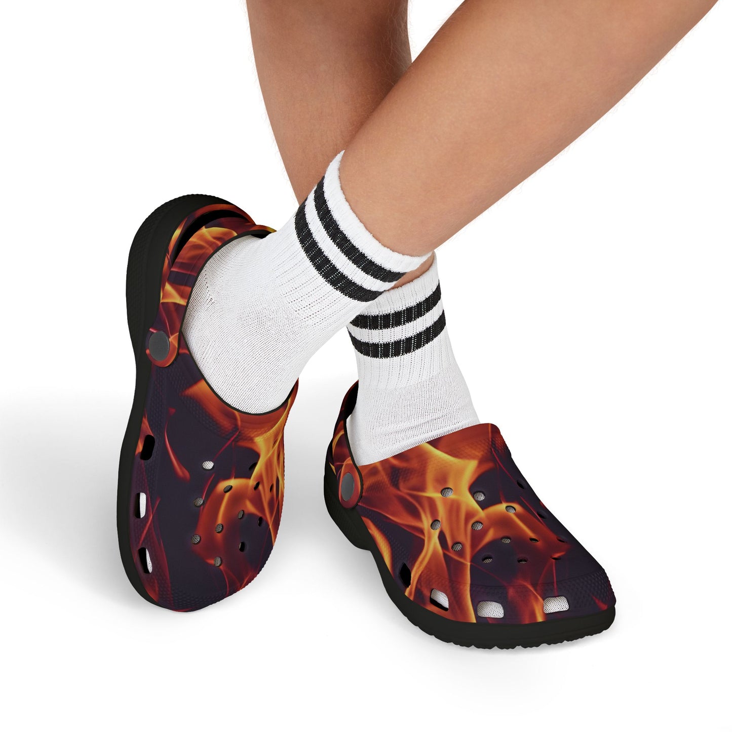 Kids Flame-Pattern, Fun Kids Footwear, Summer Clogs, Outdoor Slip-Ons, Unique Play Shoes, Birthday Gift Idea