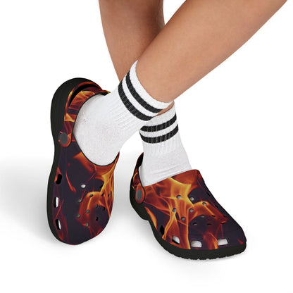Kids Flame-Pattern, Fun Kids Footwear, Summer Clogs, Outdoor Slip-Ons, Unique Play Shoes, Birthday Gift Idea