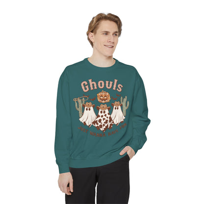Ghouls Just Wanna Have Fun Western Halloween Unisex Garment-Dyed Sweatshirt