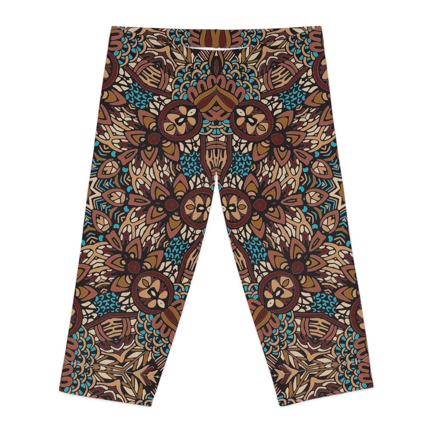 Boho Bliss: Vibrant Print Women's Leggings Women's Capri Leggings (AOP)