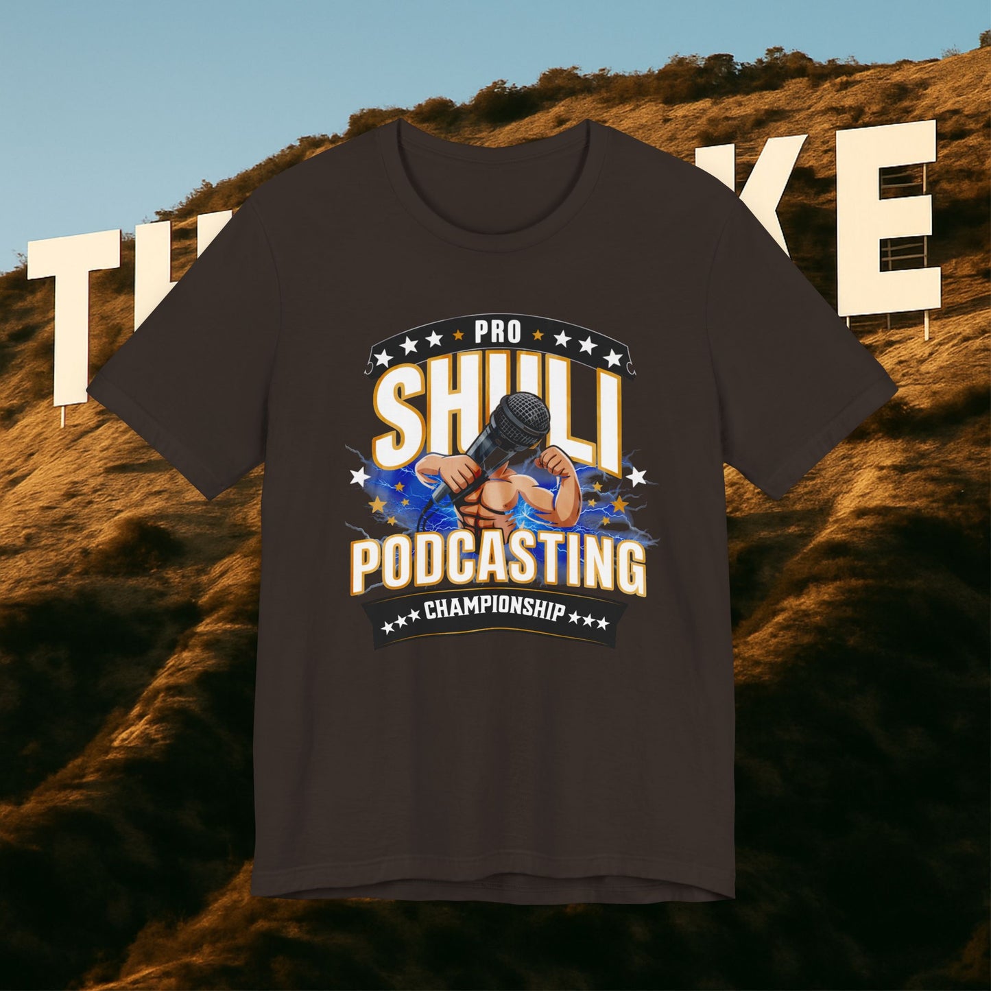 “Podcasting Championship Tee — Because Your Mic Deserves a Belt Too”