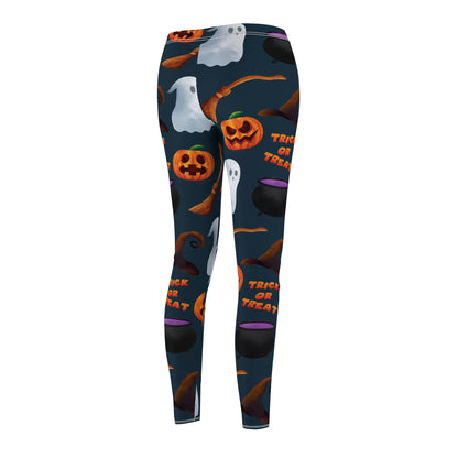 Halloween Trick or Treat Ghosts Witch Hats Jack o Lanterns Women's Cut & Sew Casual Leggings (AOP) Gifts for Her