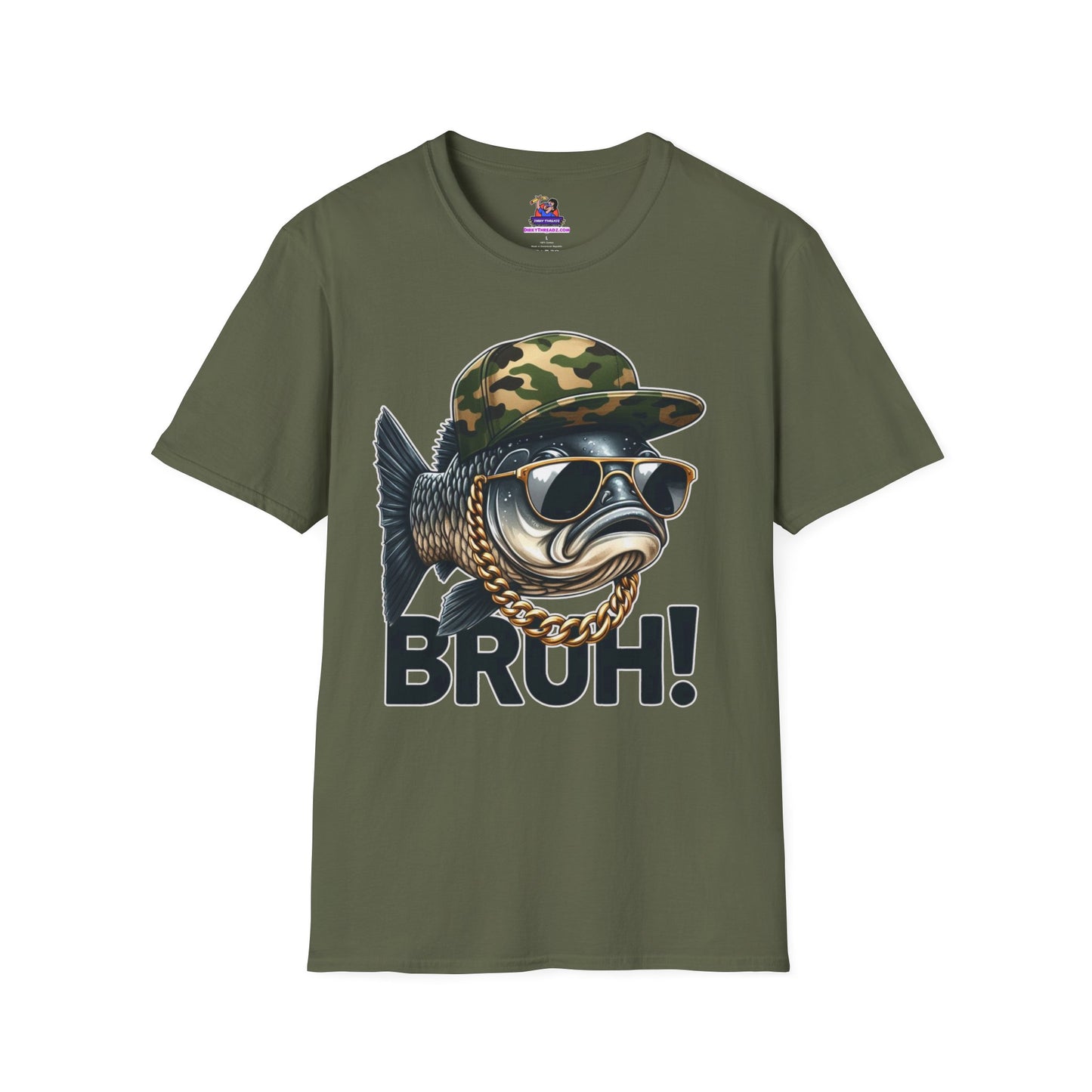 Bruh lets go fishing Unisex Softstyle T-Shirt Fishing humor, Fisherman Gift Pun T-Shirt Funny Fish Tee Fishy Vibes Unique Unisex Tee