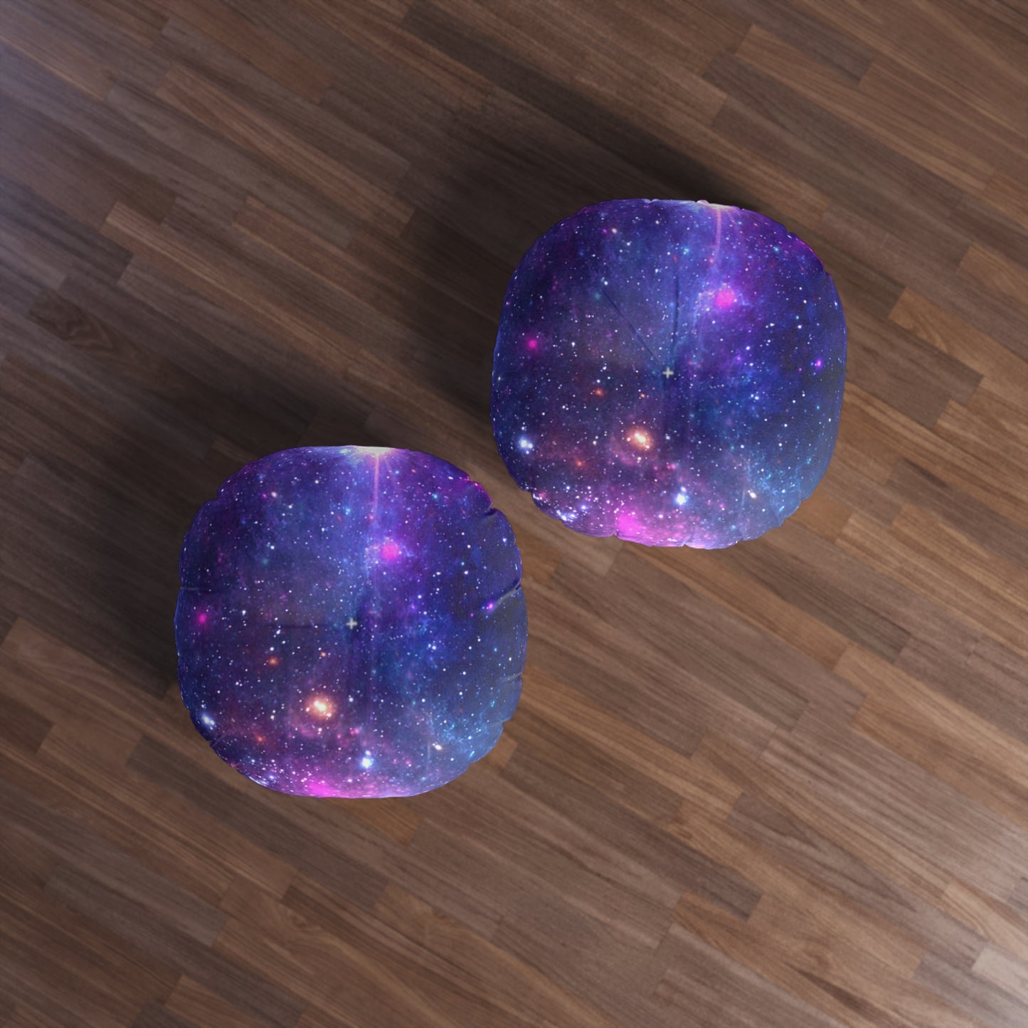 Purple Beyond the Stars Outer Space Out of this World Tufted Floor Pillow, Round