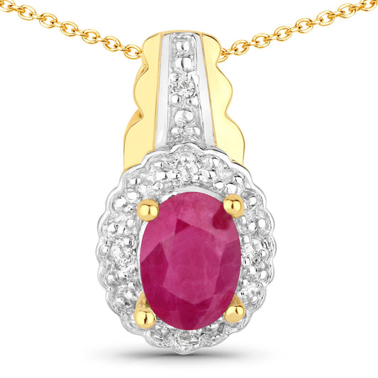 1.94 Carat Genuine Johnson Ruby and White Topaz .925 Sterling Silver Jewelry Set